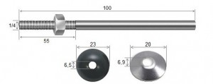 Haste Telha + Porca + Arruelas 1/4 x 100 R55 Inox-304 - 10 peas